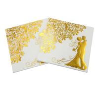 VICASKY Lot de 40 Serviettes Jetables Dorées en Pâte de Bois, Décoratives pour Mariage et Réception, Format 20 X 2 Paquets, Serviettes de Fête Élégantes pour Décoration de Table