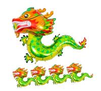 VICASKY Lot de 5 ballons en aluminium - - Ballon dragon - Fête du printemps - Guirlande de ballons d'anniversaire en aluminium - Signe du - Dragon - Figurine Chine - Forme en