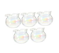 VICASKY Lot de 5 boites à poissons miniatures en verre pour aquarium miniature pour maison de poupée Accessoires pour jardins miniatures et décoration de table pour projets de bricolage créatifs