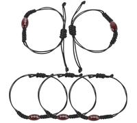 VICASKY Lot de 5 Bracelets en Corde Ajustables, Motif Ballon de Rugby, Polyester Solide, Style Sportif, pour Femmes et Supporters, Accessoire Fan de Rugby, Usage Quotidien et Événements