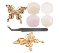 VICASKY Lot de 5 broches papillon Broche papillon Strass Broche à pompon Ornements Papillon Petite broche Aiguilles pour stylos pour sacs Broche en métal, 6.00X4.80X1.00CM, Métal, coquille, Métal