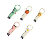 VICASKY Lot de 5 coupe- de dessin animé - Ciseaux de manucure portables pour des mains et des orteils - Avec motifs mignons - Œuf dinosaure citrouille banane