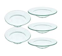VICASKY Lot de 5 Doublures en Verre Transparent 10 CM pour Brûleurs à Cire Fondue Plats de Remplacement pour Chauffe-Cire et Chauffe-Huile Accessoires Parfum D’Ambiance Maison Cuisine