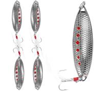 VICASKY Lot de 5 Leurres de Pêche Artificiels Eau Salée 15 G Appâts Faux Poissons Argentés Hameçon Triple Leurres Professionnels pour Pêche en Mer et Matériel Portable