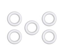 VICASKY Lot de 5 mini couronnes en mousse pour le bricolage - Cercle en mousse - Cadre en mousse - Anneaux en polystyrène - Forme de Noël - Couronne de Noël - Anneau en plastique - Blanc - Mariage