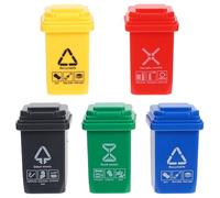 VICASKY Lot De 5 Mini Poubelles De Rue Miniature Décoratives, Petites Poubelles Sanitaires en Plastique, Scènes Miniatures pour Décoration Et Collection, Accessoires pour Modélisme Extérieur