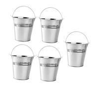 VICASKY Lot de 5 Mini Seaux à Glaçons en Fer-Blanc Alimentaire, Petit Seau Multifonctionnel pour Servir Frites et Glaçons, Seau de Table Pratique pour Bar Cuisine, Style Vintage, Taille