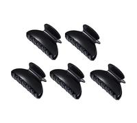VICASKY Lot De 5 Pinces à Cheveux Brillantes Noires, Plastique Robuste, Grip Ferme, Pour Femmes Et Filles, Coiffure Salon, Barrettes Attrape-cheveux Polyvalentes