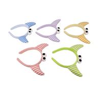 VICASKY Lot de 5 Serrage-Têtes à Cornes en Peluche Douce pour Cosplay et Fête Bandeaux Élastiques Multicolores - Accessoires Cheveux Mignons pour Anniversaire et Spa