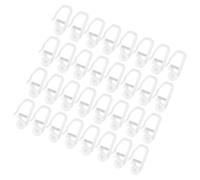 VICASKY Lot de 50 Crochets de Rideaux PVC 25 Mm pour Tringle à Rideaux Carrée Accessoires en Plastique pour Salle de Bain Glissement Doux et Résistance Élevée Fournitures