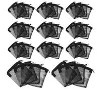 VICASKY Lot de 50 Paquet Filtrants pour Aquarium 10x10 Cm, Pochette en Maille Fine Noire avec Fermeture Éclair, Filtration d'eau au Charbon Actif, Accessoires pour Filtration D’Aquarium