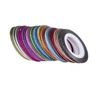 VICASKY Lot De 52 Rubans Adhésifs Pour Ongles Givrés Multicolores, Lignes Fines Auto-adhésives Pour Nail Art, Manucure Et Pédicure Diy Pour Femmes