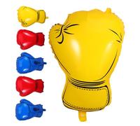 VICASKY Lot de 6 Ballons Décoratifs de Moufles de Boxe Rouges Jaunes et Bleus Ballons de Fête Thème Boxe Décoration pour Anniversaire Garçon Articles de Fête Sportive