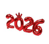 VICASKY Lot de 6 Ballons en Aluminium Rouge 2026 86 X 39 CM Chiffres Décoratifs pour Nouvel An Fête de Remise de Diplôme et Anniversaire Kit de Ballons Numérotés pour Décoration