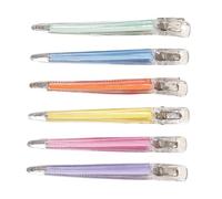 VICASKY Lot de 6 Barrettes Cheveux Transparentes en Cristal, Clips Bec de Canard Non Marquants, Taille Moyenne, Fixateur Capillaire de Salon pour Coiffure Couleur Aléatoire