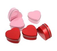 VICASKY Lot de 6 Boîtes en Fer-blanc de Cœur Mat 60x59x27 Mm Rouges et Roses Boîtes à Bonbons et Petits Objets Polyvalentes pour Saint-valentin et Présents Romantiques