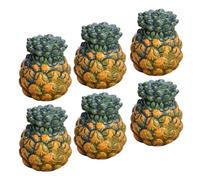 VICASKY Lot de 6 coupe-raisins artificiels - Ananas - Jus de citron - Modèles de fruits en conserve - Mini modèle de fruits - Simulation de fruits - Décoration d'intérieur - Petit modèle de fruits