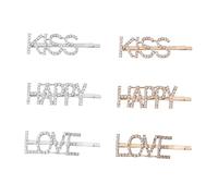VICASKY Lot de 6 épingles à cheveux en alliage - Accessoires de cheveux pour les fêtes, les rendez-vous et l'amour