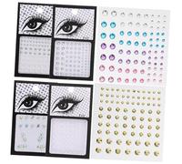 VICASKY Lot de 6 feuilles autocollantes pour le visage - Pierres précieuses et strass - Pour maquillage - Bijoux de visage pour les fêtes, les festivals et les occasions spéciales