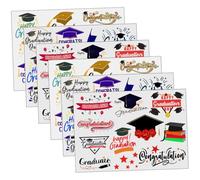 VICASKY Lot de 6 feuilles d'autocollants de tatouage pour la saison de fin d'année - Pochoirs de tatouage temporaire - Stylo de tatouage semi-permanent - Autocollants pailletés - Kit émulsion