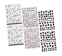 VICASKY Lot de 6 feuilles d'autocollants pour ongles - Avec motif vache - Pour décoration d'ongles - Pour manucure et nail art - Design blanc
