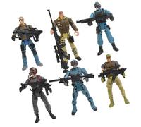 VICASKY Lot de 6 Figurines de Soldats Forces Spéciales en Plastique avec Articulations Mobiles, Têtes Pivotantes, Jouets Éducatifs Miniatures pour Garçon et Filles, Modèles Militaires