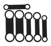 VICASKY Lot de 6 Médailles D'identification pour Chien Silencieuses Bracelet Élastique en Silicone Noir, Tailles Grand Moyen Petit, pour Collier D’Animaux D’intérieur