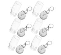 VICASKY Lot de 6 Mini Porte-clés Bouteilles en Verre 7ml avec Bouchons à Vis en Métal pour Messages, Huiles Essentielles, Présents Mariage et Loisirs Créatifs
