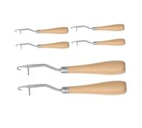 VICASKY Lot de 6 outils de réparation de perruques - Outil de fixation pour extensions de cheveux - Outil de réparation de tapis - Crochet redouté - Crochet pour cheveux - Acier - Kaki
