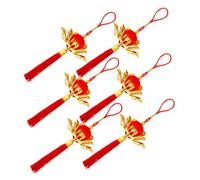 VICASKY Lot de 6 Pendentifs Lanternes Lotus en Soie Artisanales Décoration Suspendue Rouge pour Nouvel an Chinois Fête du Printemps Intérieur et Extérieur Ornement Traditionnel et