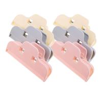 VICASKY Lot de 6 Pinces Alimentaires Multifonctions en Plastique ABS pour Sachets Clips de Fermeture Réutilisables Couleurs Rose Beige Gris Maintien Hermétique pour Conservation la