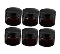 VICASKY Lot de 6 Pots en Verre Crème 50G Bocaux Hermétiques de Voyage Transparents Flacons de Conservation de Pâte Rechargeables pour Produits Beauté Cosmétiques et Soins Personnels