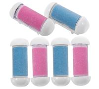 VICASKY Lot de 6 Têtes de Rouleau de Rechange pour Dispositif de Broyage des Pieds, Plastique, 3 Pièces Roses 3 Bleues, Accessoires pour Soins des Pieds Électriques