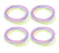 VICASKY Lot de 60 Bracelets en Silicone Multicolores Fluorescents Élastiques à Cheveux Rétro Arc-en-Ciel Taille Unique Extensible Accessoires Lumineux pour Fêtes Festivals et Sport