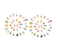 VICASKY Lot de 60 breloques en résine à dos plat pour crème glacée - Accessoires de bricolage colorés pour scrapbooking - Coques de téléphone portable - Bijoux - Accessoires pour cheveux et projets