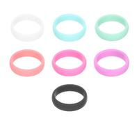 VICASKY Lot de 7 Anneaux en Silicone Colorés Taille 8 Bagues de Fitness Flexibles et Créatives pour Femmes Accessoires de Gym Confortables et Résistants pour Sport et Plein Air