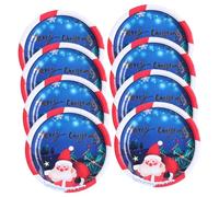 VICASKY Lot de 8 Assiettes en Papier pour Noël 23 CM Épaisses Jetables Motif Père Noël Coloré Vaisselle Festive pour Repas en Plein Air et Repas Conviviaux