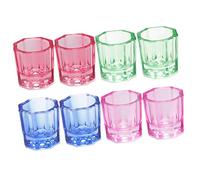VICASKY Lot de 8 Coupelles à Ongles en Verre Colorées Multifonctionnelles Taille Petite Réservoirs pour Manucure Accessoires de Nail Art