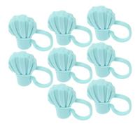 VICASKY Lot de 8 Embouts de Paille en Silicone Coloris Coquillage, Couvre-Paille Réutilisable Anti-poussière pour Pailles à Bubble Tea, Accessoires Garçon et Filles Pratiques et