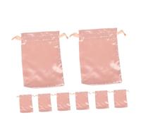 VICASKY Lot de 8 Paquet en Satin Cordon de Serrage pour Bijoux 13X18Cm Accessoires de Coiffure Pratique pour Voyage Pochette pour Mariage et Rangement de Perruques