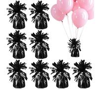 VICASKY Lot de 8 Poids Lourds pour Ballons en Aluminium Noir Accessoires pour Décoration de Fête Mariage et Anniversaire Maintien Stable pour Ballons Hélium Accessoires Réutilisables