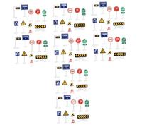 VICASKY Lot de 80 mini panneaux de signalisation routière robustes pour garçons et filles Jouet éducatif pour l'éducation de la circulation et le jeu sûr pour les filles et