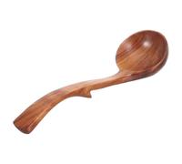 VICASKY Louche Bois Acacia avec Manche Extra-long de 28 Cm et Tête Crochue, Cuillère à Soupe en Bois Naturel pour Servir Soupe et Bouillie Quotidien