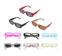 VICASKY Lunettes de Soleil Rétro à Petit Cadre Rectangulaire, Style Chic | PC Léger, Couleurs Assorties, Ne Se Déforme Pas Facilement, pour Tenues, Photos, Scène et Fêtes Costumées
