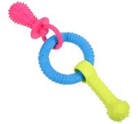 VICASKY Mâcher Sucette pour Chien en TPR, Petit Format Multi-Couleurs, Anneaux Triplets pour Chiots et Chiens de Taille Moyenne, Stimulant et Nettoyant Dents pour Couleur Aléatoire