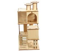VICASKY Maison Bois pour Hamster avec Échelle et Toboggan Habitat et Sécurisé pour Petits Animaux Aire de Jeu Créative et Plateforme Exercice pour Hamster Hérisson et Petits Rongeurs