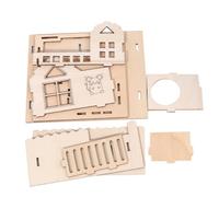 VICASKY Maison en Bois pour Hamster Cabane en Bois pour Hamster Villa Double Couche avec Grosse Entrée et Design Creux avec Échelle et Rat DIY Peinture