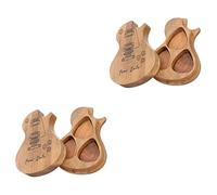 VICASKY Mallette de médiator de basse ukulélé guitare place drum boîte d'accessoires de guitare pratique organisateur pour ranger les médiators de guitare en bois massif, 2 couleurs assorties, Moderne