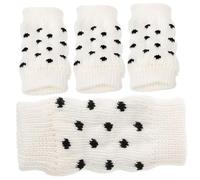 VICASKY Manchons pour Pattes d'animaux Chauds Anti-saleté en Tissu Réutilisable à Pois Blancs Taille M pour Chiens, Couvre-Jambes Confortable et Antidérapant pour Animaux de Compagnie,