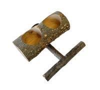 VICASKY Mangeoire pour Oiseaux Bois avec Perchoir Conteneur Alimentaire Suspendu pour Perroquets et Perruches Support Pratique pour Nourriture Convient Aux Cages et Aliments Solides